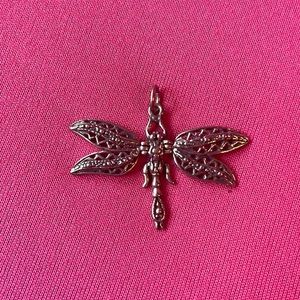 Sterling silver dragonfly pendant with movable wings.